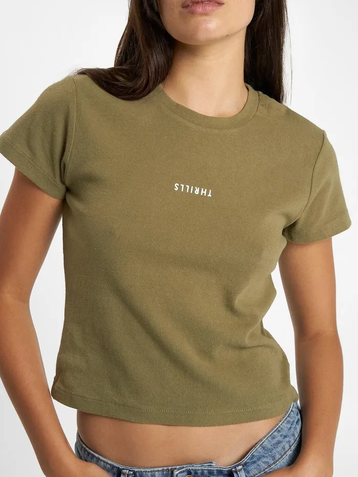 Womens Minimal Mini Tee Aloe Thrills Tops and Tees