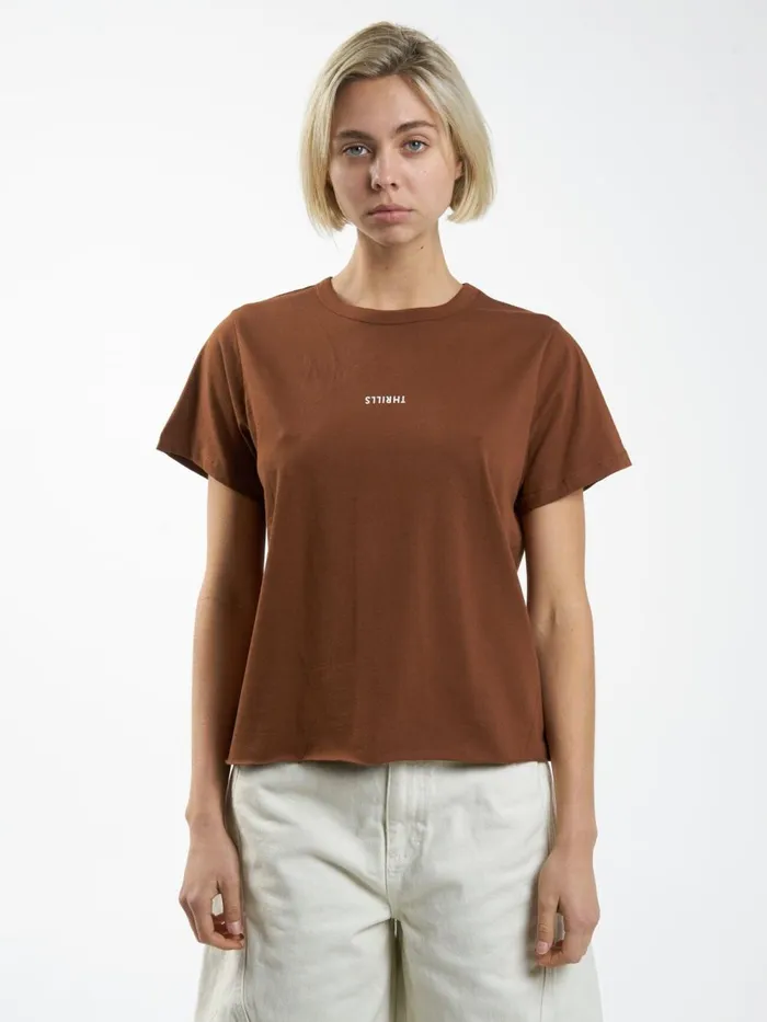 Womens Minimal Relaxed Tee Chestnut Thrills Tops and Tees