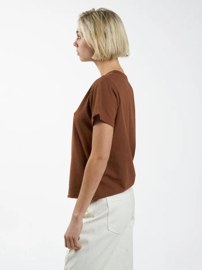 Womens Minimal Relaxed Tee Chestnut Thrills Tops and Tees