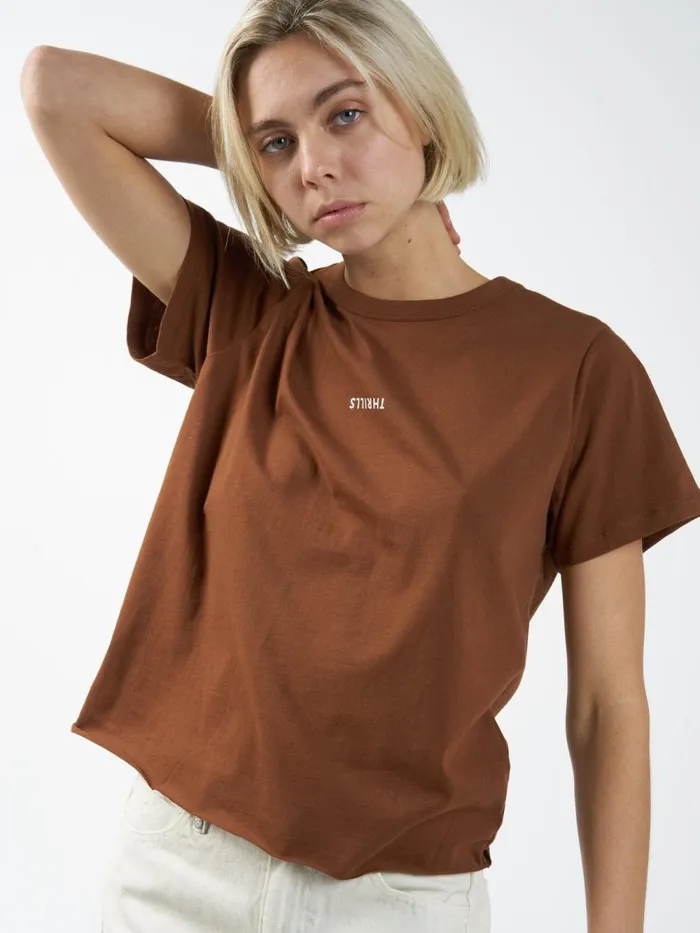 Womens Minimal Relaxed Tee Chestnut Thrills Tops and Tees