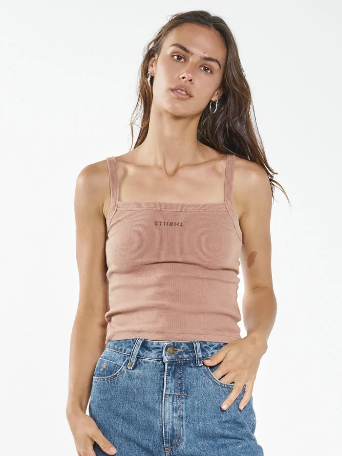Womens Minimal Rib Singlet Cork Thrills Tops and Tees