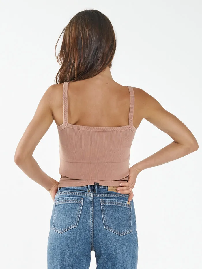 Womens Minimal Rib Singlet Cork Thrills Tops and Tees