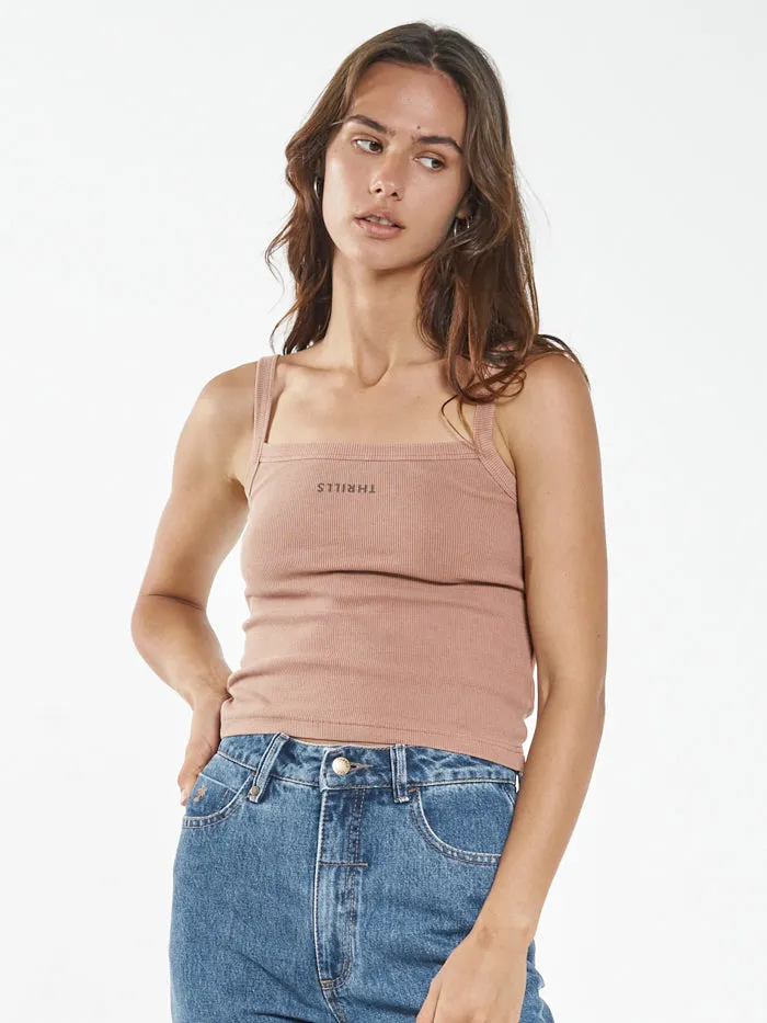 Womens Minimal Rib Singlet Cork Thrills Tops and Tees