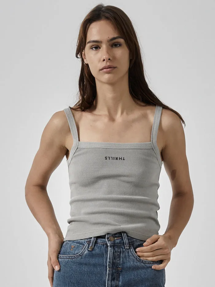 Womens Minimal Rib Singlet Fog Thrills Tops and Tees