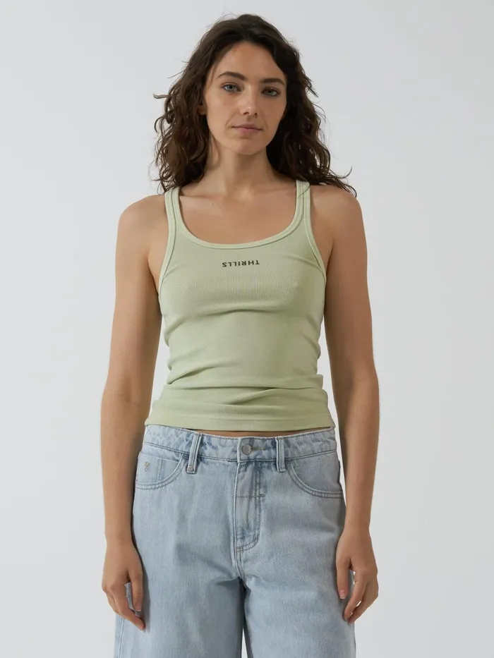 Womens Minimal Scoop Tank Pistachio Thrills Tops and Tees