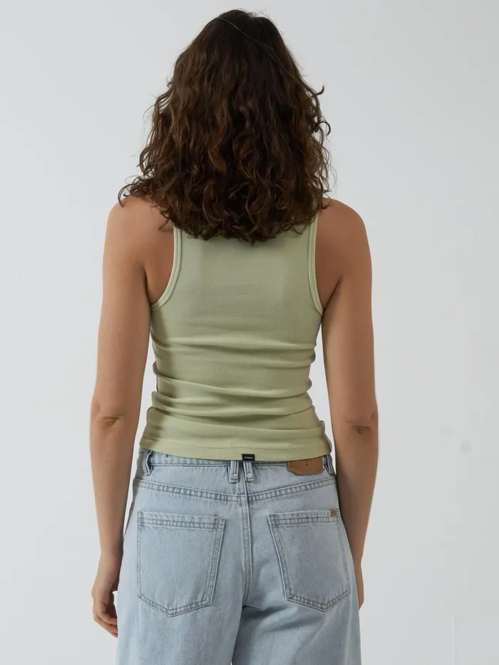 Womens Minimal Scoop Tank Pistachio Thrills Tops and Tees
