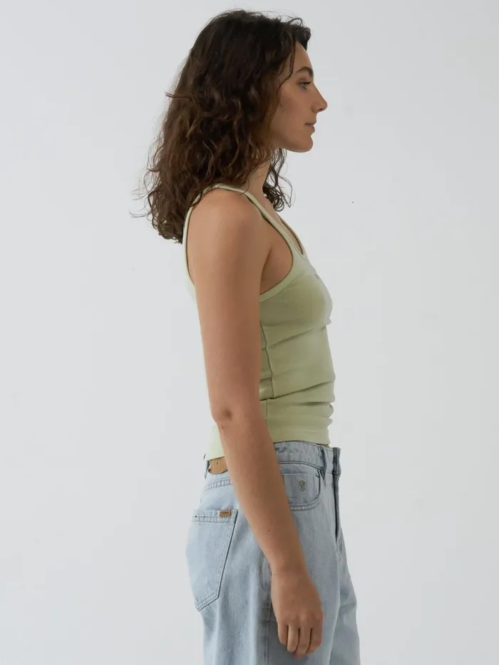 Womens Minimal Scoop Tank Pistachio Thrills Tops and Tees