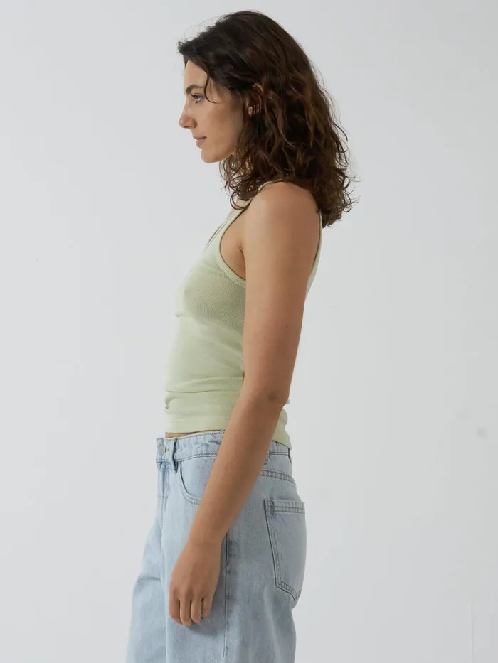 Womens Minimal Scoop Tank Pistachio Thrills Tops and Tees