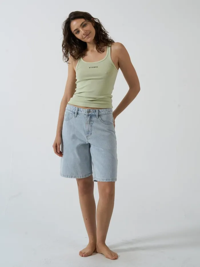 Womens Minimal Scoop Tank Pistachio Thrills Tops and Tees