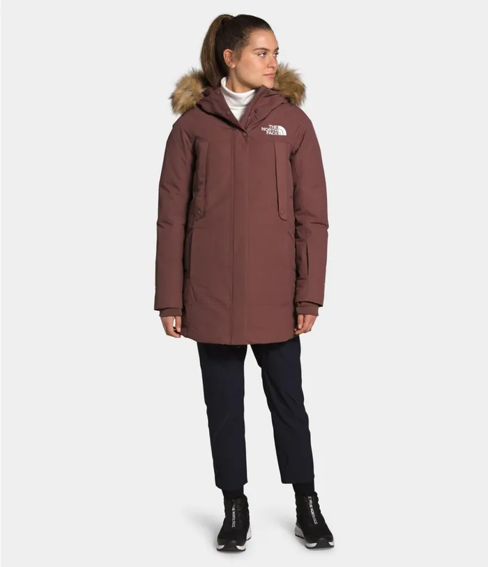 Womens NEW OUTERBOROUGHS PARKA Marron Purple The North Face Insulated and Down Jackets
