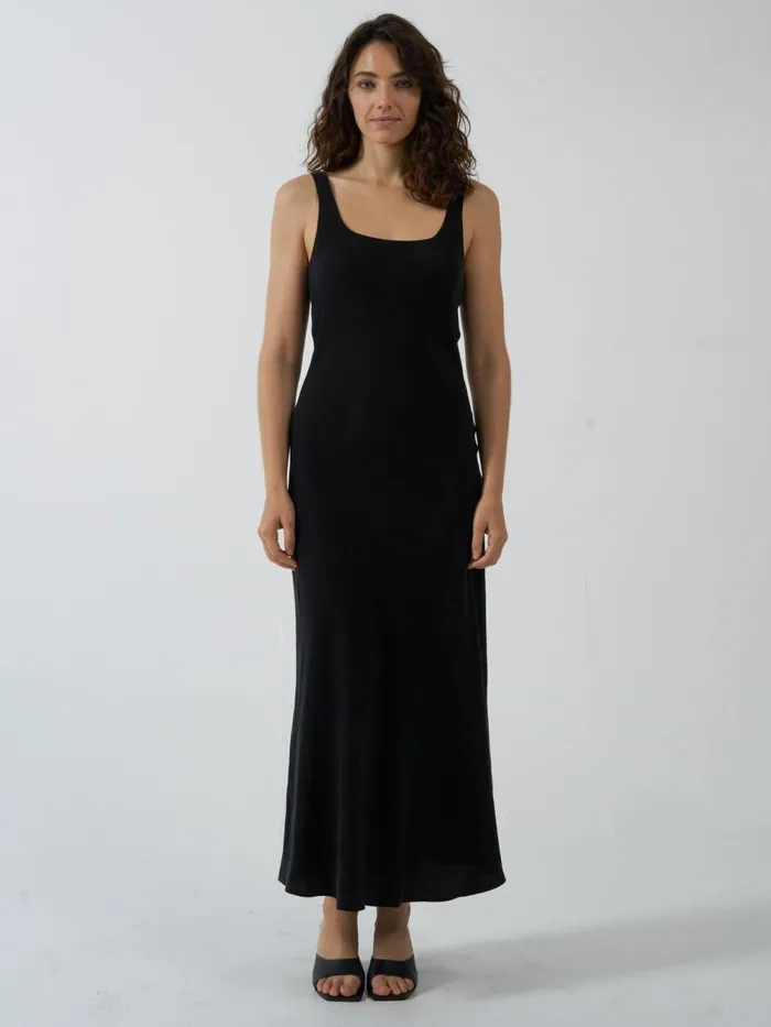 Womens Onyx Slip Dress Antique Black Thrills Dresses