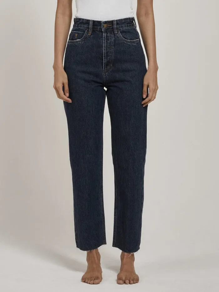 Womens Paige Jean Dark Rinse Blue Thrills Denim