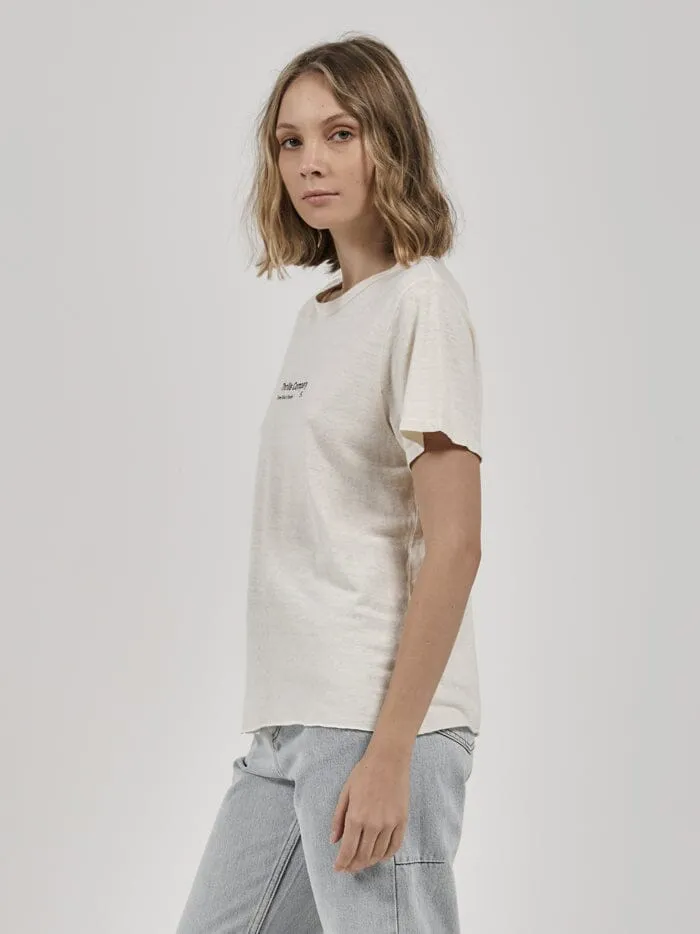 Womens Persuasion Hemp Relaxed Tee Heritage White Thrills Tops and Tees