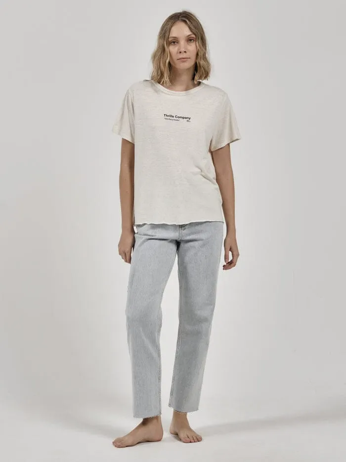 Womens Persuasion Hemp Relaxed Tee Heritage White Thrills Tops and Tees