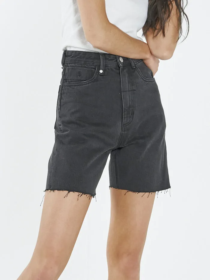 Womens Pulp Short Aged Black Thrills Denim Shorts
