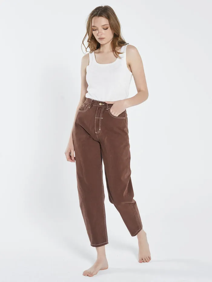 Womens Sabina Jean Washed Cocoa Thrills High Waisted Jeans