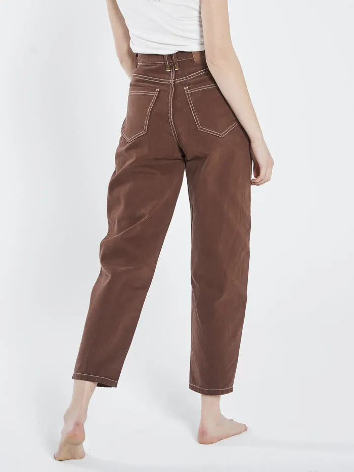 Womens Sabina Jean Washed Cocoa Thrills High Waisted Jeans