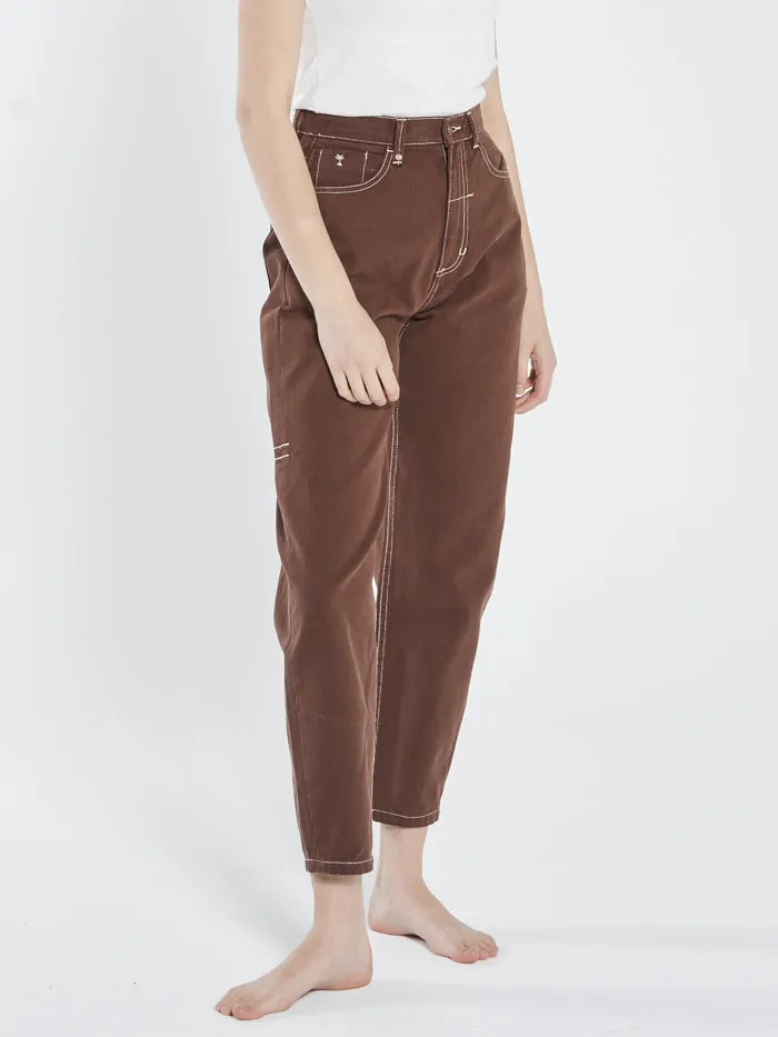 Womens Sabina Jean Washed Cocoa Thrills High Waisted Jeans