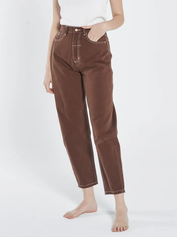 Womens Sabina Jean Washed Cocoa Thrills High Waisted Jeans