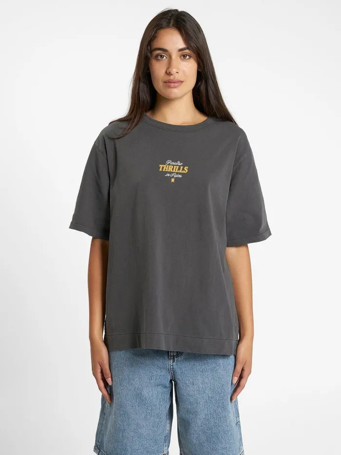 Womens Sessions Box Tee Merch Black Thrills Tops and Tees