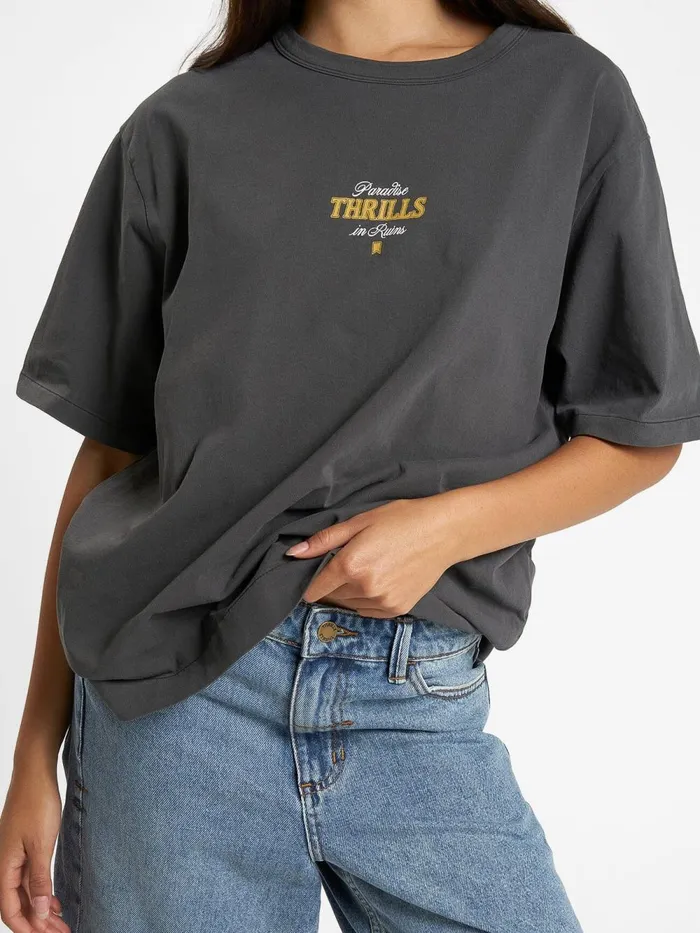 Womens Sessions Box Tee Merch Black Thrills Tops and Tees