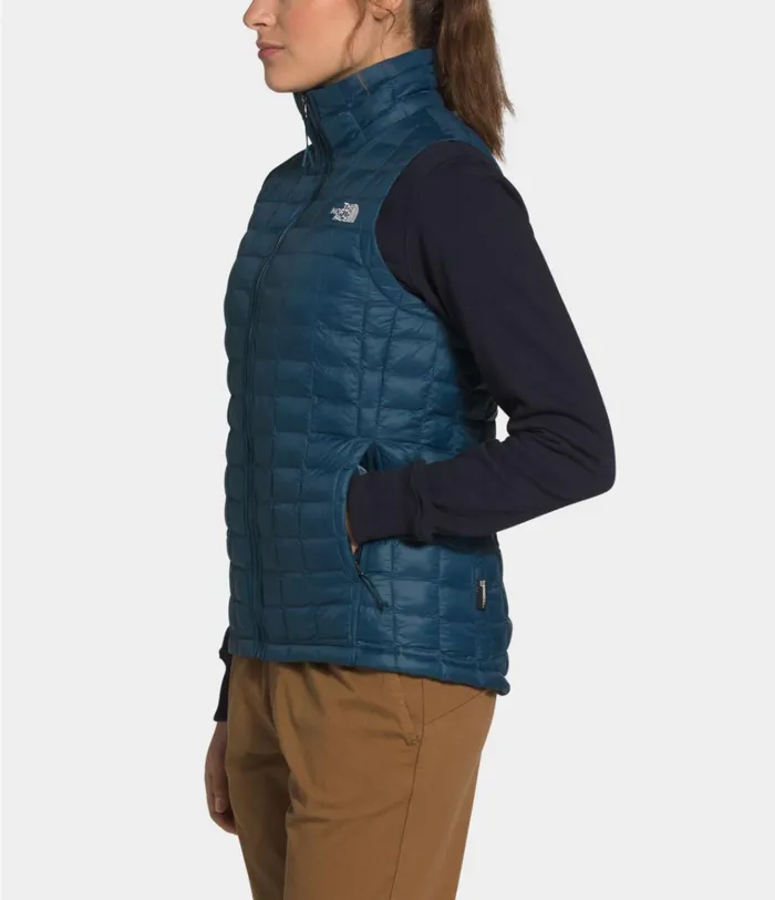 Womens ThermoBall Eco Vest Blue Wing Teal Matte The North Face Vests