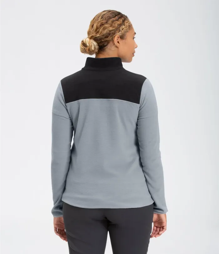 Womens TKA Glacier Zip Pullover Mid Greytnf Black The North Face Hoodies and Sweatshirts