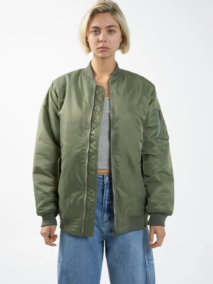 Womens Union Oversized Bomber Mild Army Thrills Jackets