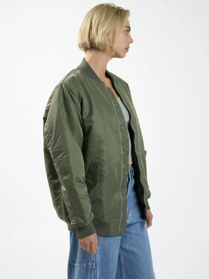 Womens Union Oversized Bomber Mild Army Thrills Jackets