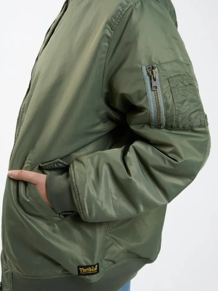 Womens Union Oversized Bomber Mild Army Thrills Jackets