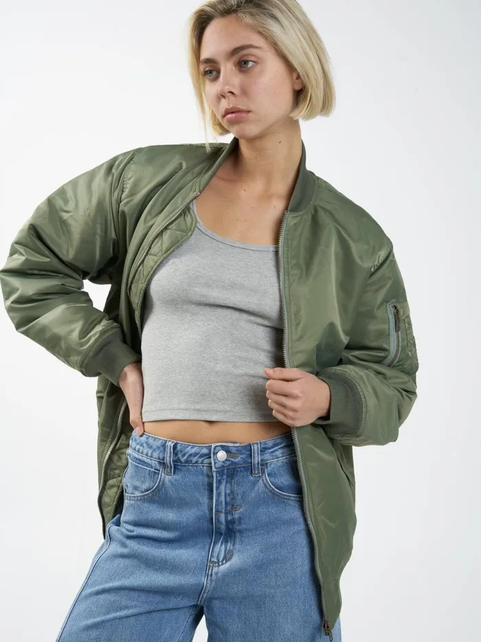 Womens Union Oversized Bomber Mild Army Thrills Jackets