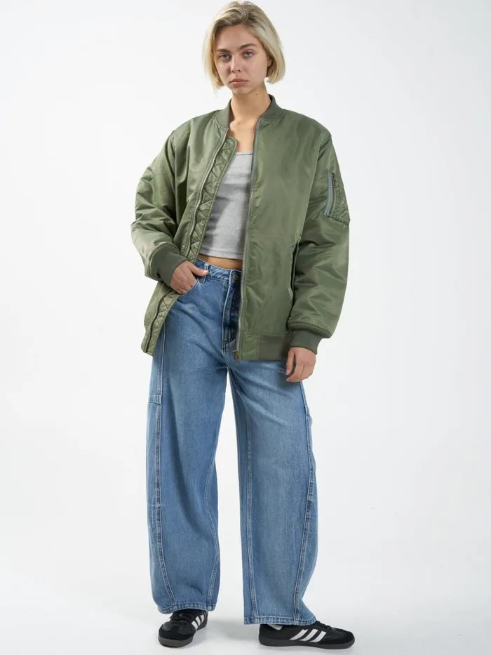 Womens Union Oversized Bomber Mild Army Thrills Jackets