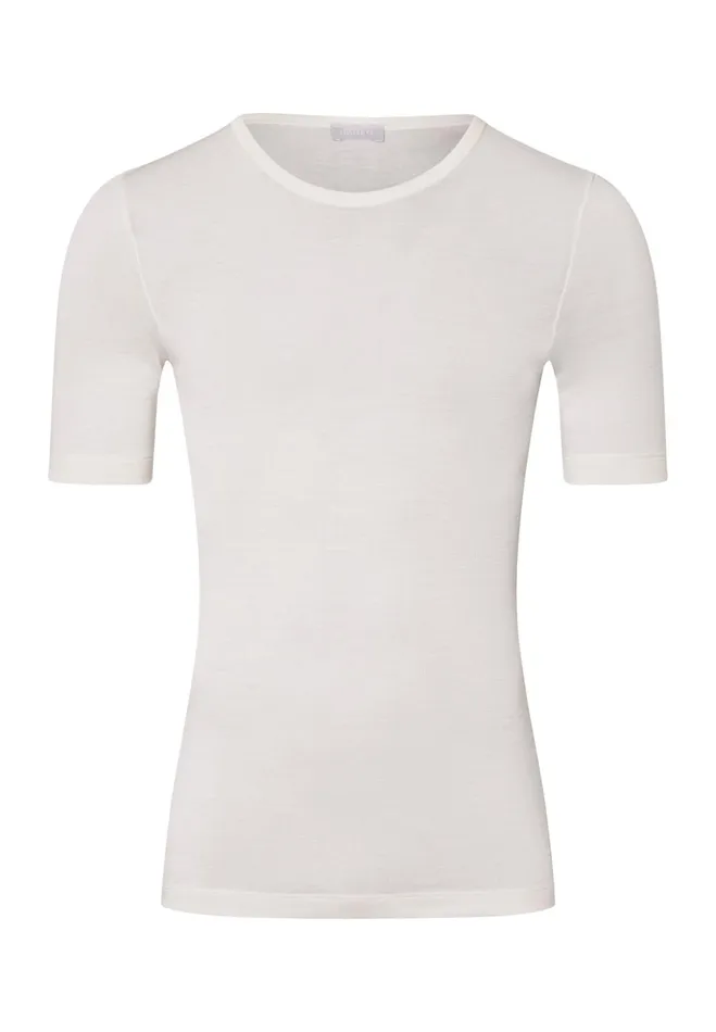 Wool And Silk Fitted TShirt Cygne Men HANRO Warmwear