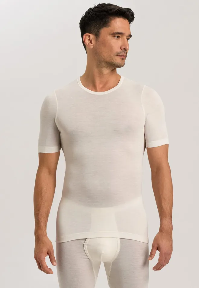Wool And Silk Fitted TShirt Cygne Men HANRO Warmwear