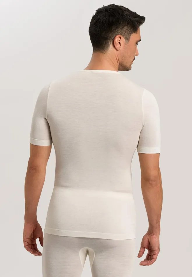 Wool And Silk Fitted TShirt Cygne Men HANRO Warmwear