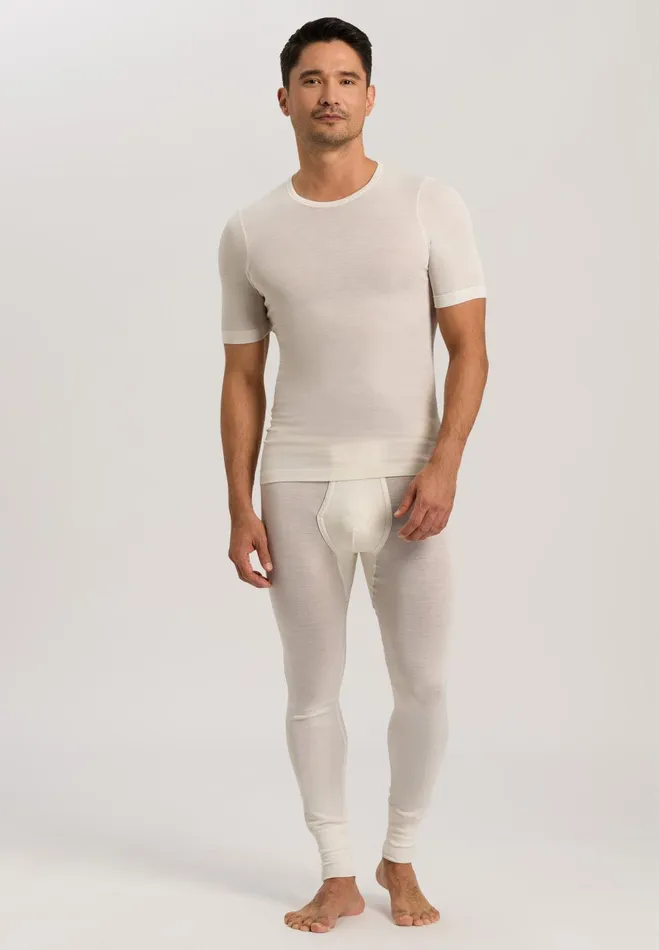 Wool And Silk Fitted TShirt Cygne Men HANRO Warmwear