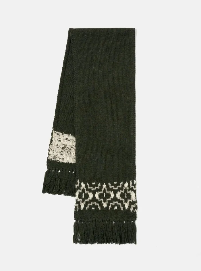 Wool Scarf In OliveNatural British Wool Men Universal Works Scarves