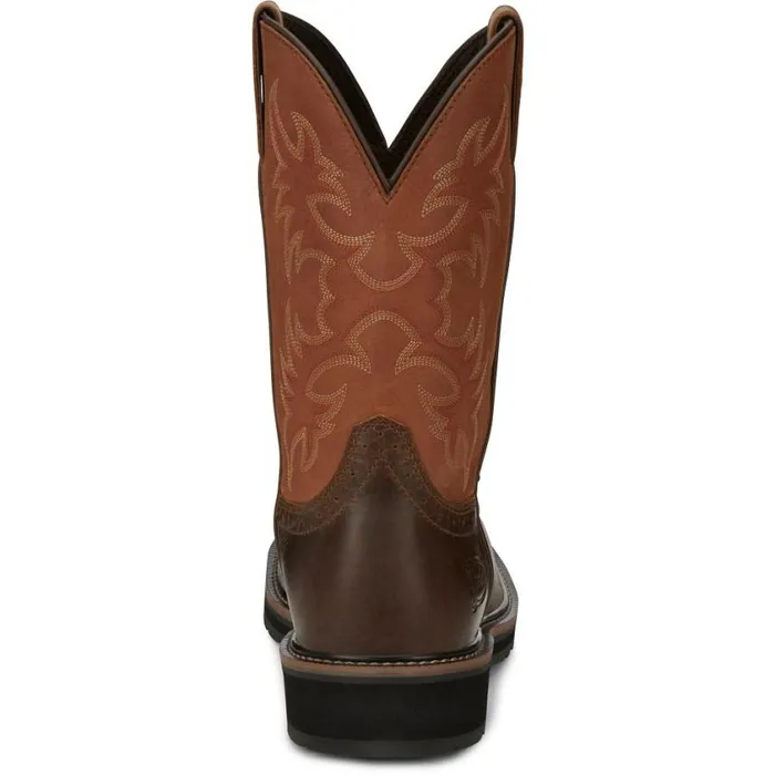 Work Men Justin Boots Actuator 11034 Composite Toe Static Dissipative Work Boot Brown