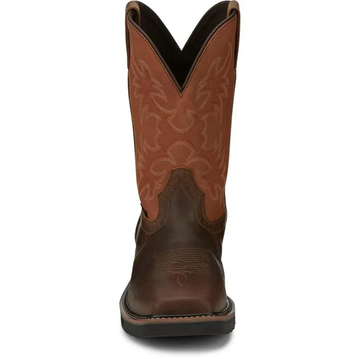 Work Men Justin Boots Actuator 11034 Composite Toe Static Dissipative Work Boot Brown