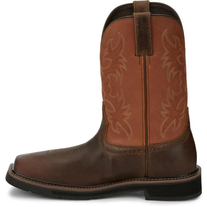 Work Men Justin Boots Actuator 11034 Composite Toe Static Dissipative Work Boot Brown