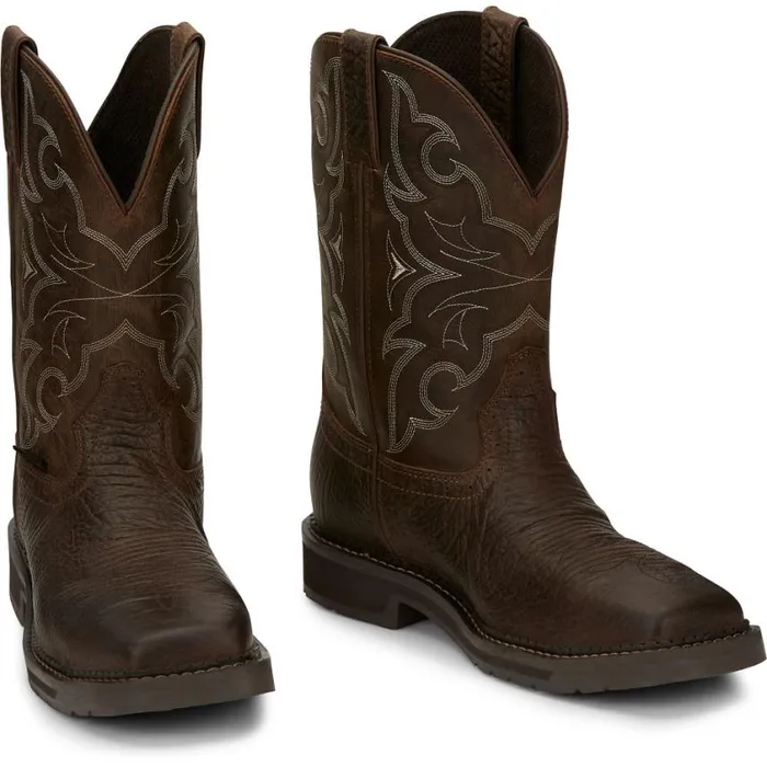Work Men Justin Boots Amarillo 11034 Steel Toe Work Boot Aged Brown 040brown041