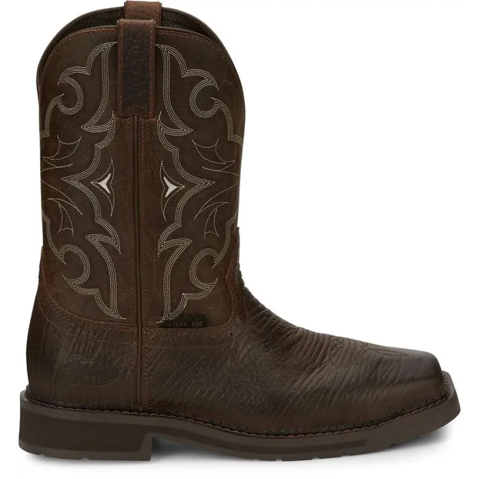 Work Men Justin Boots Amarillo 11034 Steel Toe Work Boot Aged Brown 040brown041