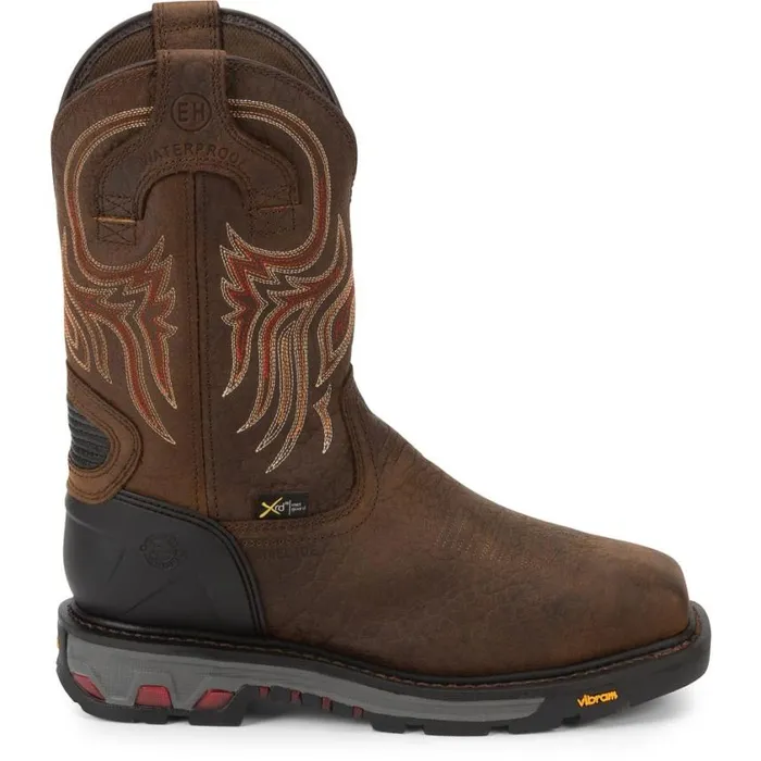 Work Men Justin Boots Driscoll 11034 Met Guard Steel Toe Work Boot Pecan Brown 040brown041