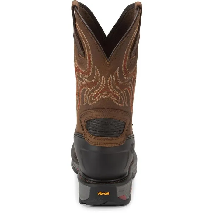 Work Men Justin Boots Driscoll 11034 Met Guard Steel Toe Work Boot Pecan Brown 040brown041