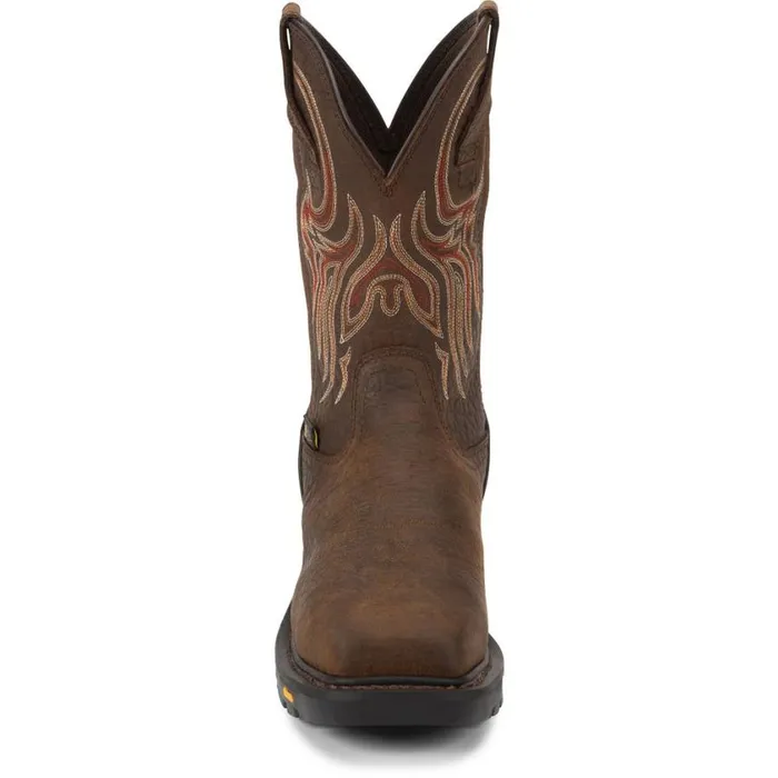 Work Men Justin Boots Driscoll 11034 Met Guard Steel Toe Work Boot Pecan Brown 040brown041