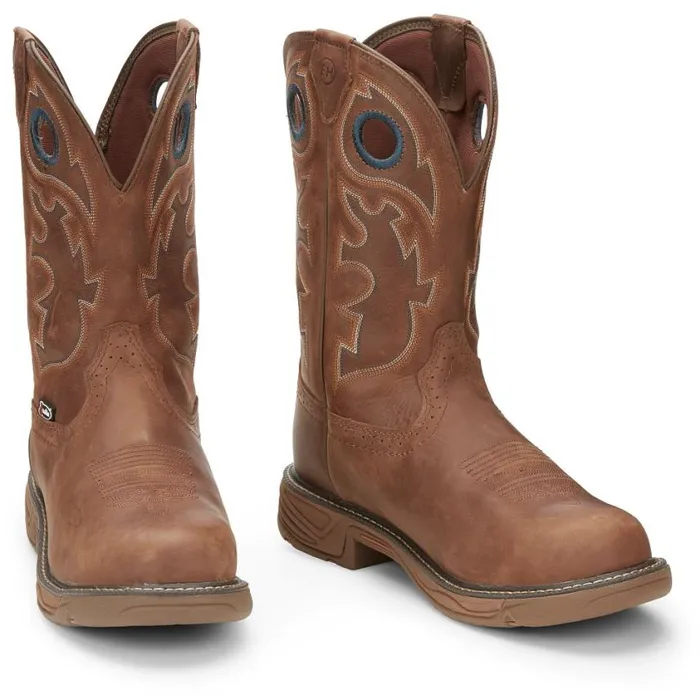 Work Men Justin Boots Rush 11034 Nano Composite Toe Waterproof Work Boot Barley Brown 040brown041