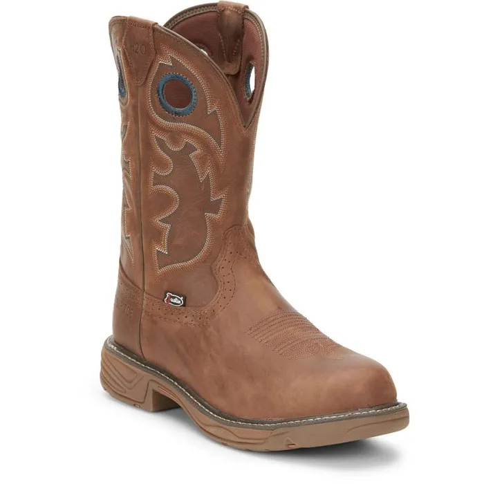 Work Men Justin Boots Rush 11034 Nano Composite Toe Waterproof Work Boot Barley Brown 040brown041