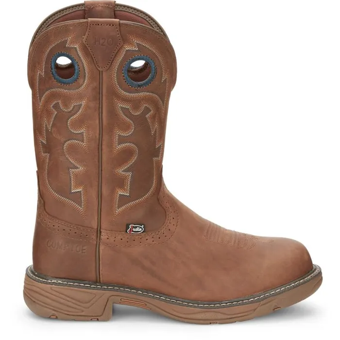 Work Men Justin Boots Rush 11034 Nano Composite Toe Waterproof Work Boot Barley Brown 040brown041