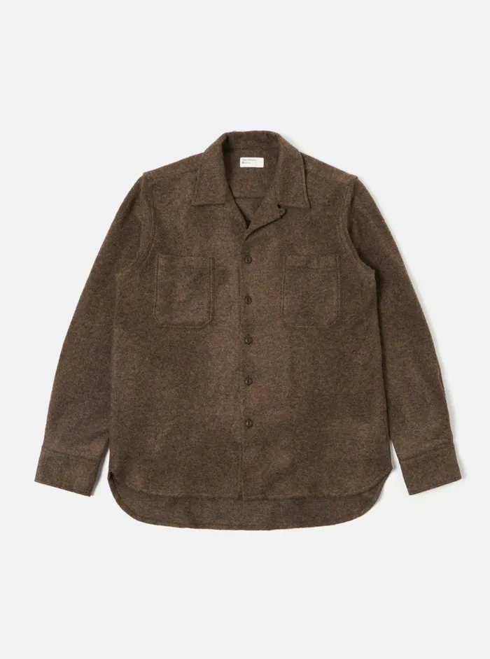 Work Shirt In Bark Dam Marl Men Universal Works Overshirts