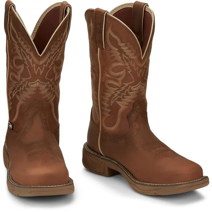 Work Women Justin Boots Rush 11034 Waterproof Work Boot Rustic Tan 040tan041